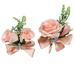 Rose Buds Rhinestone Jewelry Wrist Corsage Boutonniere Set For Suit Bow DÃ©cor For Party Wedding (Blush Pink)