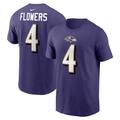 Men's Nike Zay Flowers Purple Baltimore Ravens Player Name & Number T-Shirt