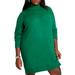 Plus Size Women's Sweater Dress With Sheer Panel by ELOQUII in Emerald (Size 14/16)