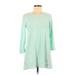 Eddie Bauer Casual Dress - Mini: Teal Print Dresses - Women's Size Medium