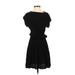 Maeve by Anthropologie Casual Dress - Sweater Dress Crew Neck Short Sleeve: Black Dresses - Women's Size X-Small
