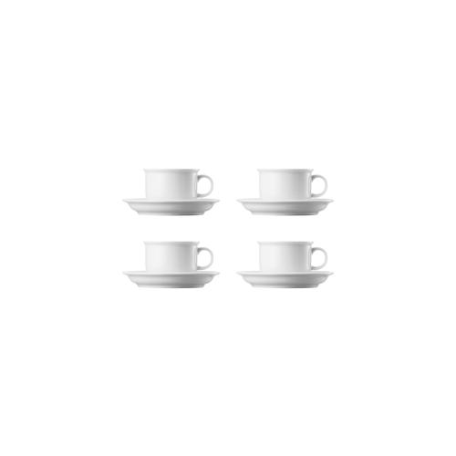 4 x Kaffeetasse 2-tlg. – THOMAS TREND – Dekor Weiß – 1 Set