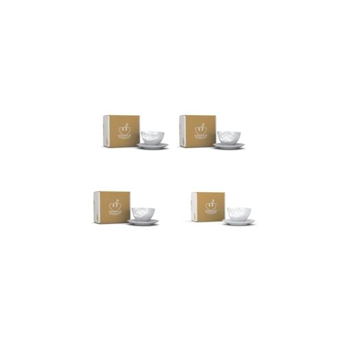 Tassen-Set 4-tlg. – jeweils 200 ml – FIFTYEIGHT Kaffeetasse – Dekor Weiß – 1 Set