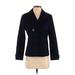 Talbots Blazer Jacket: Short Blue Print Jackets & Outerwear - Women's Size 4 Petite