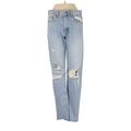 Rag & Bone/JEAN Jeans - Mid/Reg Rise: Blue Bottoms - Women's Size 25 - Distressed Wash