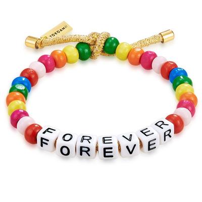 Yokoamii Armband Forever Holzperlen in Bunt 26 cm, flexibel einstellbar Damen Image