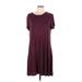 Amazon Essentials Casual Dress - Shift: Burgundy Print Dresses - Women's Size Large