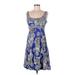 Nine West Casual Dress - A-Line Scoop Neck Sleeveless: Blue Dresses - Women's Size 8