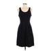 J.Crew Casual Dress - A-Line Scoop Neck Sleeveless: Black Print Dresses - Women's Size 6 Petite