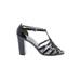 Via Spiga Heels: Black Solid Shoes - Women's Size 6 - Open Toe