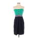 Rio Rao Cocktail Dress Strapless Sleeveless: Green Color Block Dresses - Women's Size Small