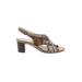 Sesto Meucci Heels: Slingback Chunky Heel Boho Chic Brown Shoes - Women's Size 7 - Open Toe