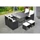 8 Seater Cube Rattan Dining Set - Black And White! | Wowcher