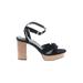 Lulus Heels: Black Solid Shoes - Women's Size 8 1/2 - Open Toe