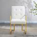Dining Arm Chair Gold Finish Stainless Base Home Furniture