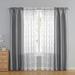 VCNY Home Morgan 4-Piece Grey Geometric Sheer Rod Pocket Curtain Panel Set, 28" x 84" - 28" x 84"