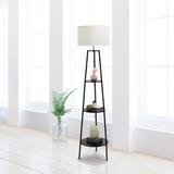 62.5" Tall Modern Tripod 3 Tier Shelf Standing Floor Lamp