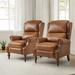 Terri Traditional Roll Arm Manual Recliner with Solid Wood Legs Set of 2 by HULALA HOME