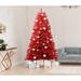 7ft PVC Artificial Christmas Tree Automatic Tree Environmentally Friendly Fireproof， Red