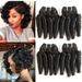 Molefi Brazilian Funmi Hair Loose Wave 4 Bundles Spiral Curl Hair Bundles Short Curly Weave 9A Unprocessed Brazilian Human Hair Extensions 50g/pc Full Head Natural Color (8 8 8 8 Inch)