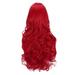 Cuekondy Women s Red Micro Curl Headgear Wavy Curl Wig Can Be Straightened and Bent