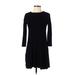 Zara Casual Dress - A-Line Crew Neck 3/4 sleeves: Black Print Dresses - Women's Size Small