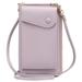 Women Small Cross-Body Cell Phone Handbag Case Shoulder Bag Pouch Purse Wallet Pu Leather-Light Purple