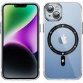 MagSafe Compatible Acrylic Crystal Case with Camera Lens Protector for iPhone 15 Plus - Black