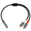 WNG 3.5Mm Female to 2Rca Female Stereo Audio Adapter Cable Nylon Aux Cord for Smartphones Mp3 Tablets Speakers Hdtv