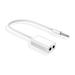 Universal Adapter Jack Plug 3.5mm Headphone Y Splitter 1 Male To 2 Female White Audio Cable WHITE