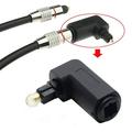 Teissuly 1 pcs Optical Audio Cable Adapter Right Angle Adapter Toslink Optical Cable Adapter Black 90 Degree Cable Adapter Male to Female Toslink Adapter Connector