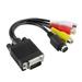 VGA SVGA to S-Video 3 RCA TV AV Out TV-Out Converter Adapter Cable for Laptop PC Televison Black