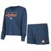 Women's Concepts Sport Navy Houston Astros Meter Knit Long Sleeve T-Shirt & Shorts Set