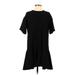 French Connection Casual Dress - DropWaist Crew Neck Short sleeves: Black Print Dresses - Women's Size 2