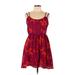 I Love H81 Casual Dress: Burgundy Print Dresses - Women's Size Large