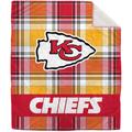 Pegasus Kansas City Chiefs 50" x 60" Plaid Flannel Sherpa Plush Blanket