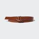 Uniqlo - Leather Double Ring Narrow Leather Belt - Brown - One Size