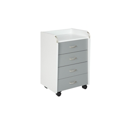 Printi Kommode Rollcontainer 6 Schubladen, 4 Rollen (inkl. 2 mit Stopper) Weiss, Grau. Image