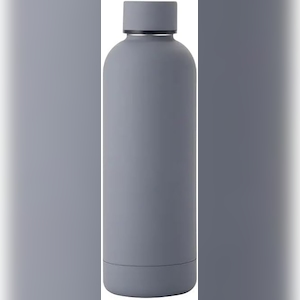 WOLFCUT Trinkflasche 0,5 L grau | Wasserflasche | Thermoflasche | isoliert für Warm & Kaltgetränke | 24h kalt & 12h heiß | doppelwandig | Edelstahl lackiert Image