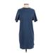 The North Face Casual Dress - Shift Crew Neck Short sleeves: Blue Solid Dresses - Women's Size Small