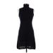 Julie Brown Casual Dress - Mini Turtleneck Sleeveless: Black Solid Dresses - Women's Size P