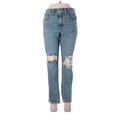 Madewell Jeans - High Rise Straight Leg Denim: Blue Bottoms - Women's Size 28 Petite - Stonewash