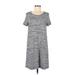 Gap Casual Dress - Shift Scoop Neck Short sleeves: Gray Print Dresses - Women's Size Medium