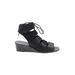 Lucky Brand Wedges: Black Print Shoes - Women's Size 6 - Open Toe