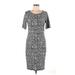 Lularoe Casual Dress - Sheath Scoop Neck Short sleeves: Gray Dresses - Women's Size Medium