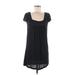 French Connection Casual Dress - Shift Square Short sleeves: Black Print Dresses - Women's Size 8