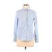 H&M Long Sleeve Button Down Shirt: Blue Tops - Women's Size 6