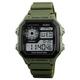 Men's Digital Quartz Watch, Shockproof Unisex Digital Watches 50 m Waterproof Outdoor Sports Watch Night Vision Electronic Watch PU Strap,Army Green