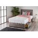 Home Furnishings UK Suede Divan Bed Set with a Pocket Memory Sprung Mattress and Matching Headboard (2 Drawers) (6FT Super King Size, Grey)