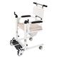 Patient Lift Chair Portable Transfer Wheelchair, 5 in 1 Transfer Chair with 180° Split Seat, Full Body Waterproof Bedside Commode Chair, Transport Chair Height Adjustable